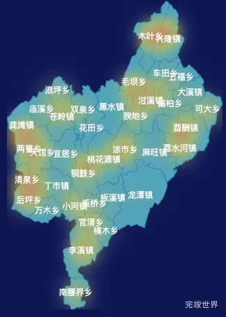 echarts重庆市酉阳土家族苗族自治县地图热力图效果实例